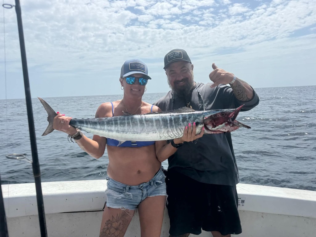 Capt. Jon Ray of Salty Conch Charters with a trophy wahoo catch