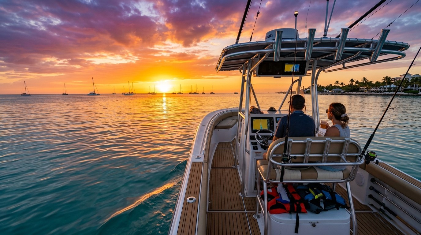 Key West sunset cruise offshore